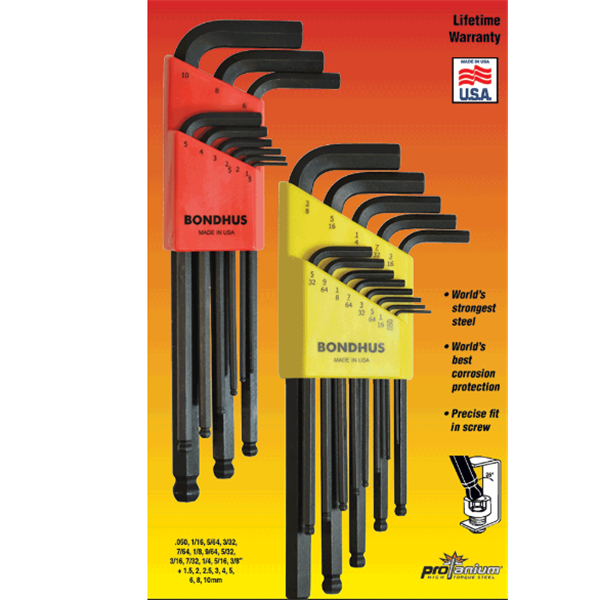 美國Bondhus波頭六角端L型扳手HLX13G