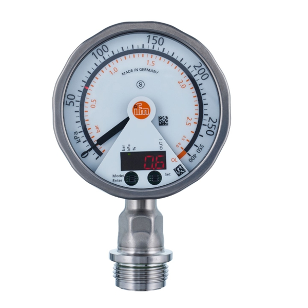 德國(guó)IFM易福門帶模擬顯示屏的齊平式壓力傳感器PG2439 PG-1-1-REB12-MFRKG/US/ /P