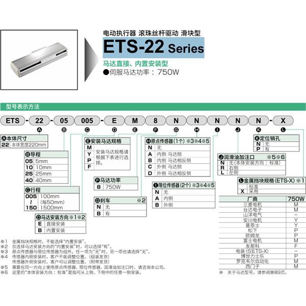 CKD喜開(kāi)理電動(dòng)執(zhí)行器（無(wú)馬達(dá)型）滑塊型ETS-22-05015-EM8NNNNN