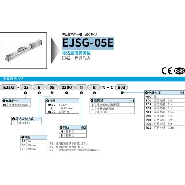 CKD喜開理電動執(zhí)行器（無馬達型）滑塊型EJSG-05E050050NBN-CN00