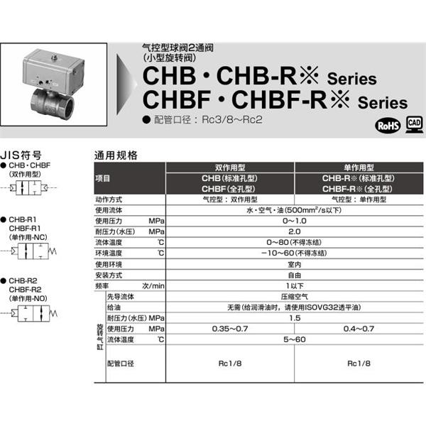 CKD喜開(kāi)理氣控式球閥2?3通CHB-R1-40