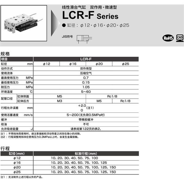 CKD喜開理線性滑臺(tái)氣缸LCR-F-25-125-F2H1-R-S506DTN