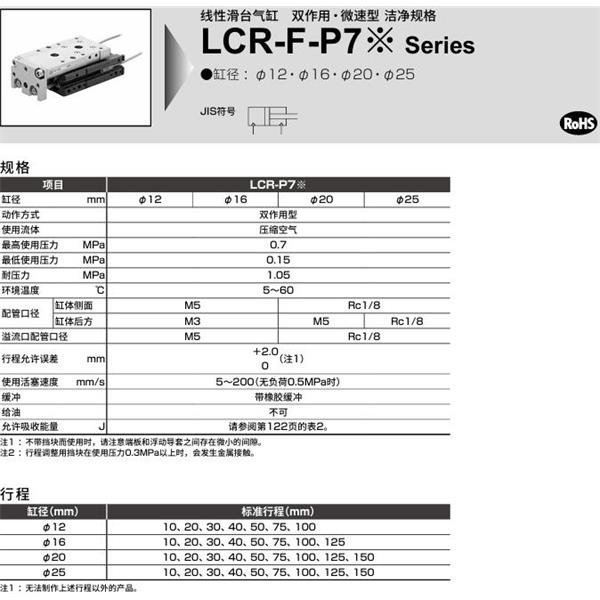 CKD喜開理線性滑臺(tái)氣缸LCR-F-20-50-S506DTP72