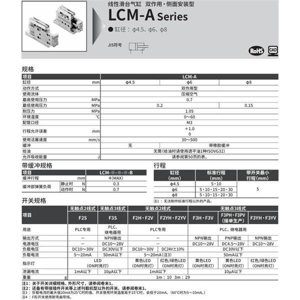 CKD喜開理線性滑臺(tái)氣缸LCM-4.5-10-L-F2H-R-J2P73