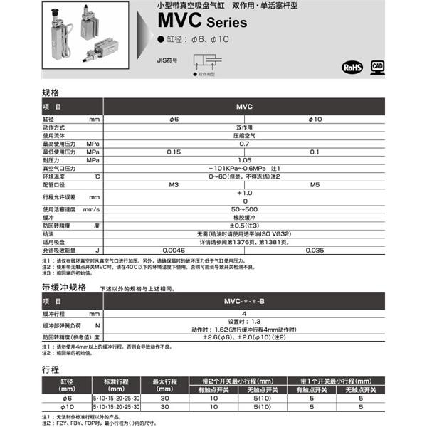 CKD喜開理高速型氣缸MVC-6-5-F2V-R-P2A-B