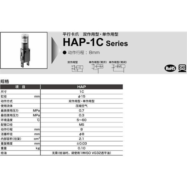 CKD喜開理平行卡爪HAP-1C