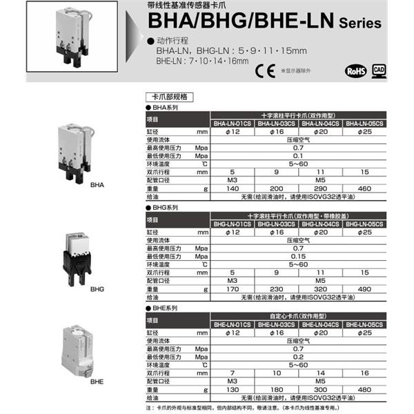CKD喜開理帶線性基準傳感器卡爪BHE-LN-01CS-10HCLDSDN