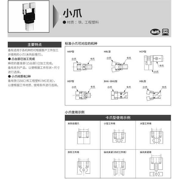 CKD喜開理小爪Small jawHCP-Y2-220