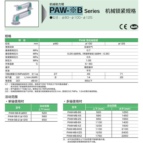 CKD喜開理機(jī)械助力臂PAW-MB-8X-U