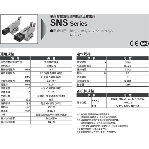 CKD喜開理排出閥SNS-2-15G-BNMKS-3